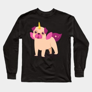 Cute Pug Unicorn - Funny Dog Lovers Gift Long Sleeve T-Shirt